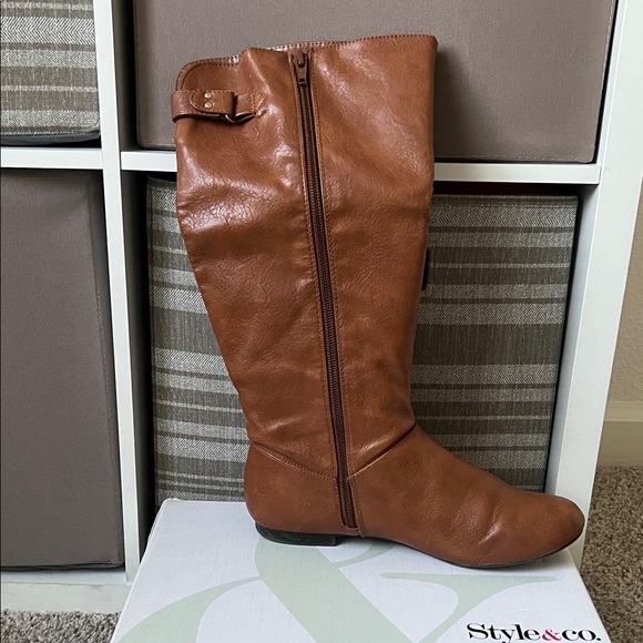 Style & Co. Tall Over-the-Knee Boots in Cognac Brown - Picture 2 of 4